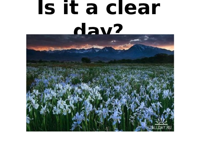 Is it a clear day? 