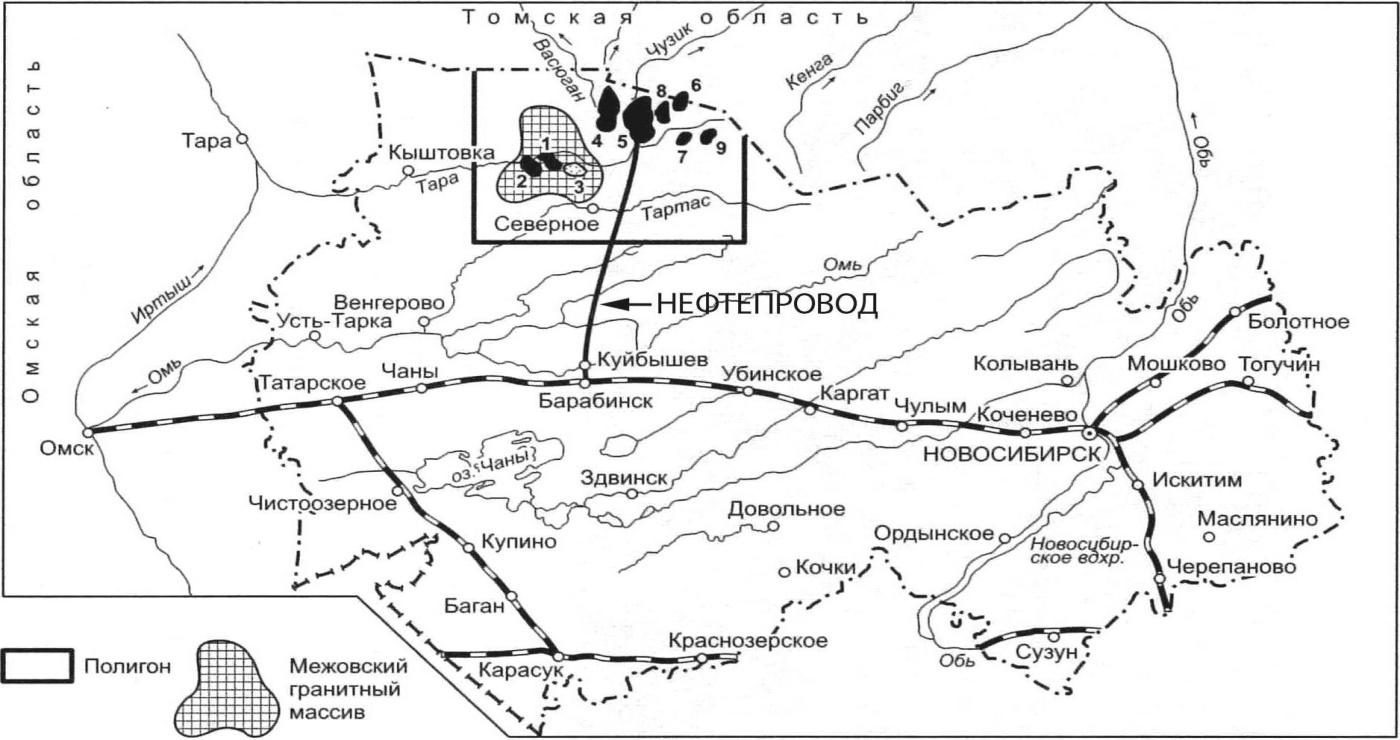 Карта месторождений томскнефть