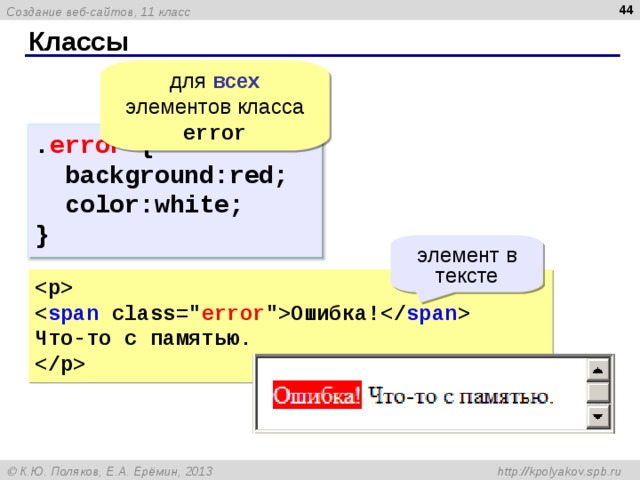 Class ошибка. CSS стилевой файл красный цвет фона для всех элементов класса Error. Ошибка я класс. Добавьте класс Error к третьему элементу списка.. Добавьте CSS-правило для класса Error со свойством Color: Red;.