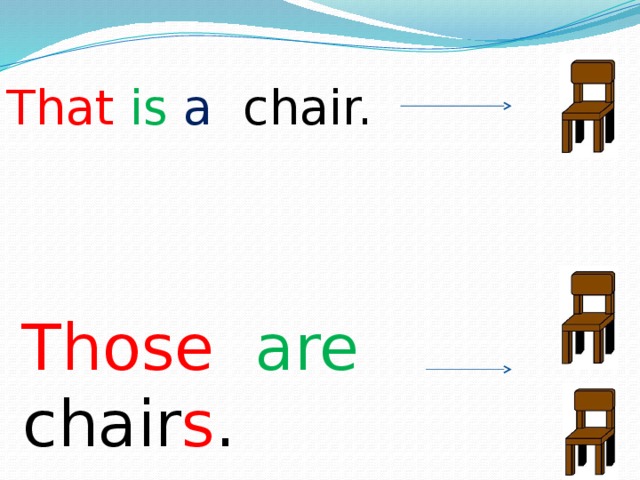 That is  a chair. Those  are  chair s . 