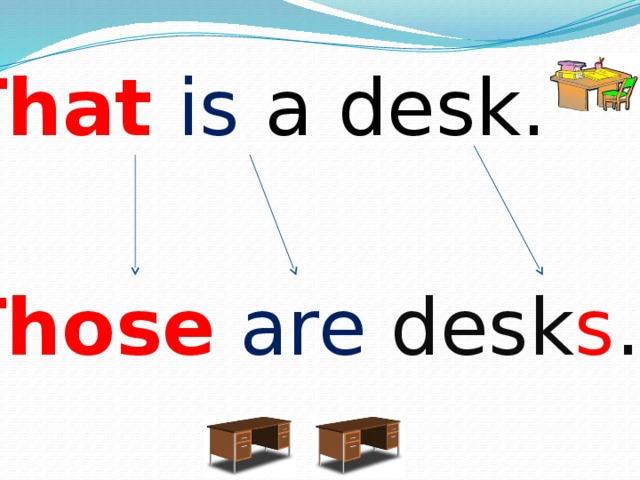That  is a desk. Those  are desk s . 