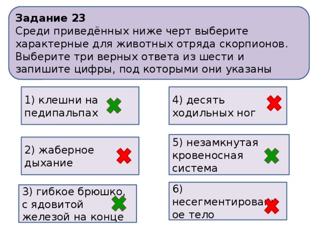 Выберите характерные