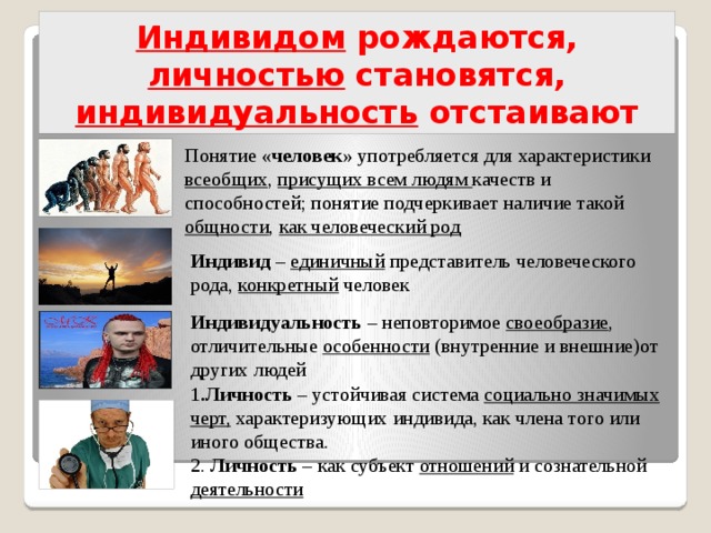 Характеристика каждого из нас как представителя человеческого рода одного из многих это тест