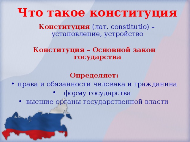 План по теме конституция рф