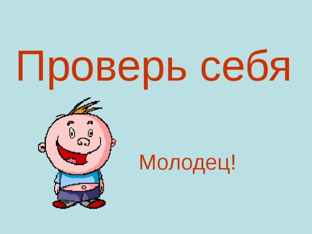 Проверь себя Молодец!