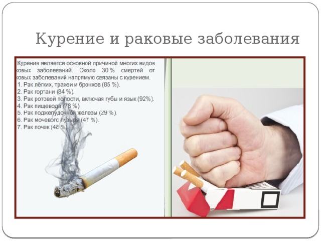 Курение и раковые заболевания 12 