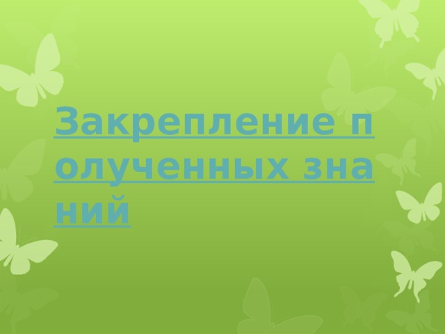 Закрепление полученных знаний