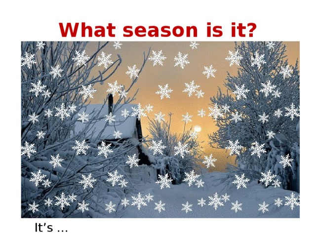 What season is it? It’s … 