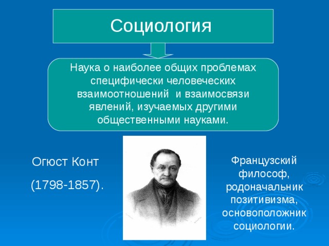 О конт основоположник социологии позитивистский проект науки об обществе