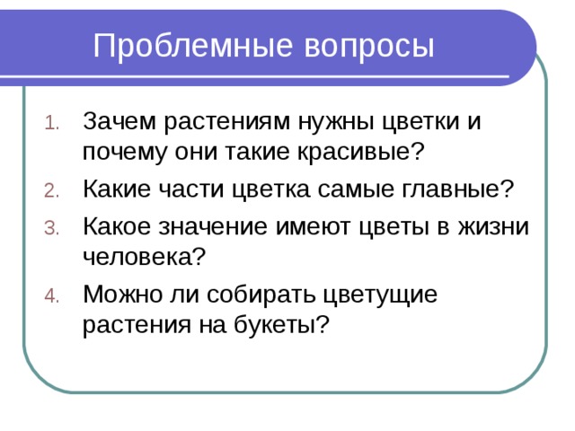 Проблемные вопросы