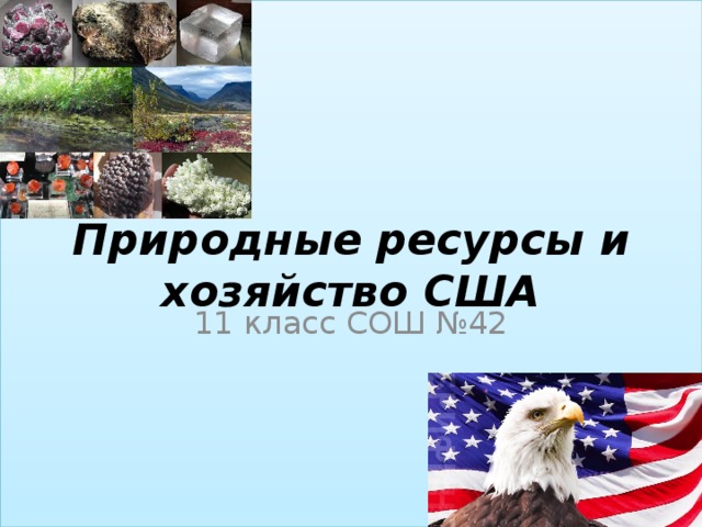Природные ресурсы и хозяйство США 11 класс СОШ №42 