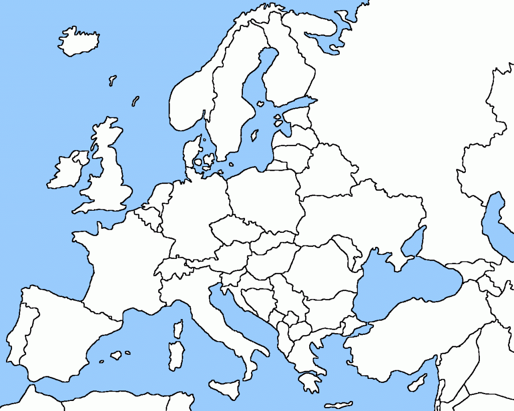 Карта Европы без названий стран