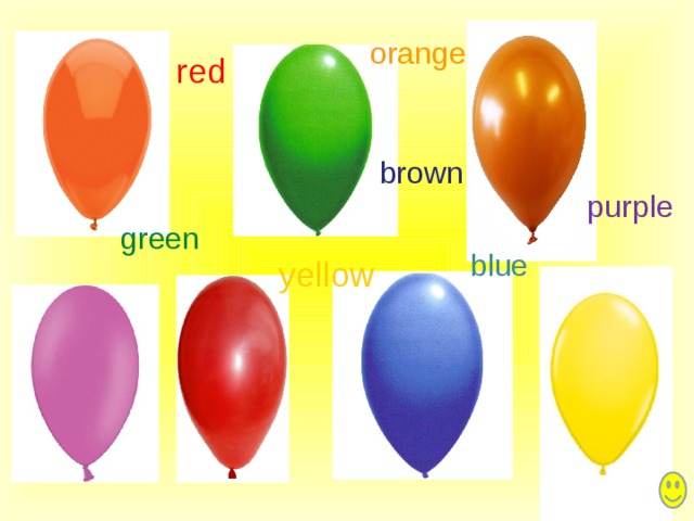 orange red brown purple green blue yellow 