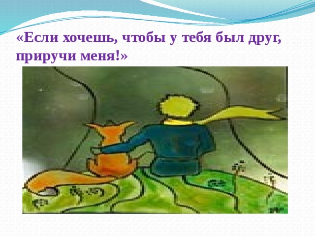 «Если хочешь, чтобы у тебя был друг, приручи меня!»