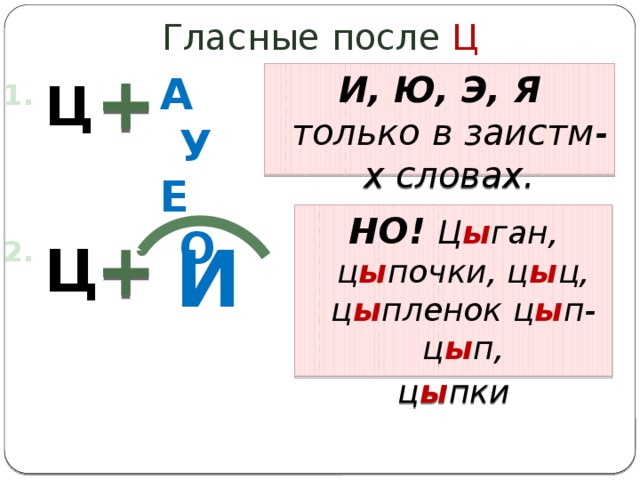 Ц гласная