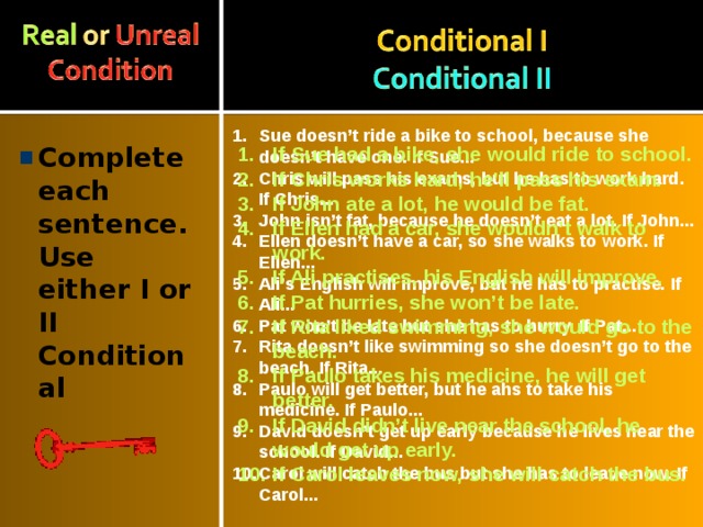 Conditionals презентация с упражнениями