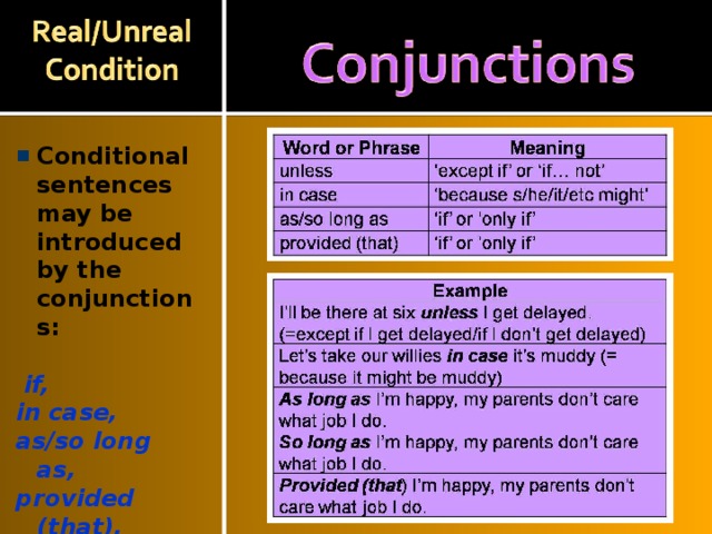 Conditionals презентация 9 класс