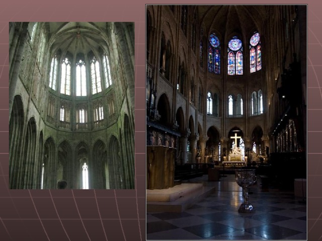 Собор Парижской Богоматери Собор Парижской Богоматери - собор, строительство которого продолжалось 185 лет. Совершенный по своим архитектурным пропорциям, собор является жемчужиной готической архитектуры. 