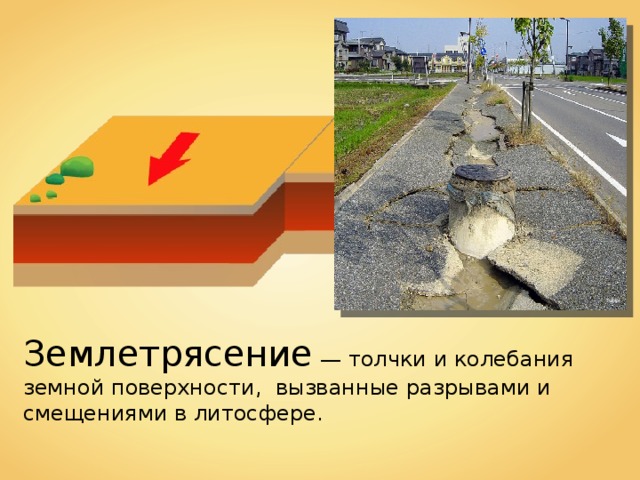 Tubbi Землетрясение — толчки и колебания земной поверхности, вызванные разрывами и смещениями в литосфере. 