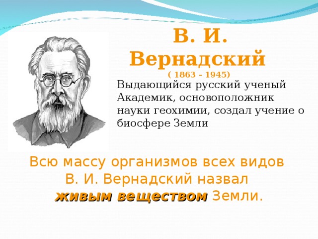 Основателем науки о почве является. Вернадский в и основоположник науки. Живым веществом земли в. и. Вернадский называл всю массу:. Русский ученый создавший учение о биосфере. Что Вернадский называет живым веществом.