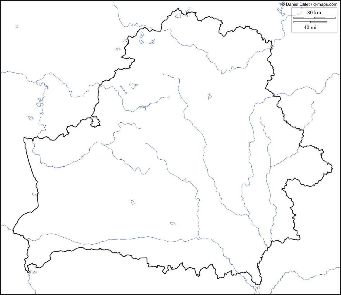 Реки Беларуси на карте