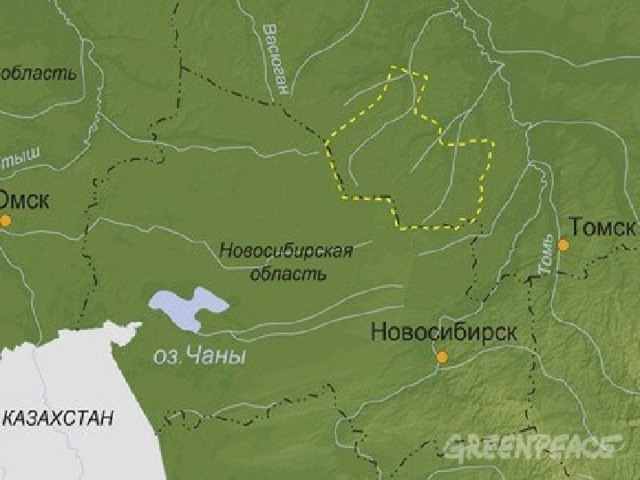 Васюганское озеро на карте