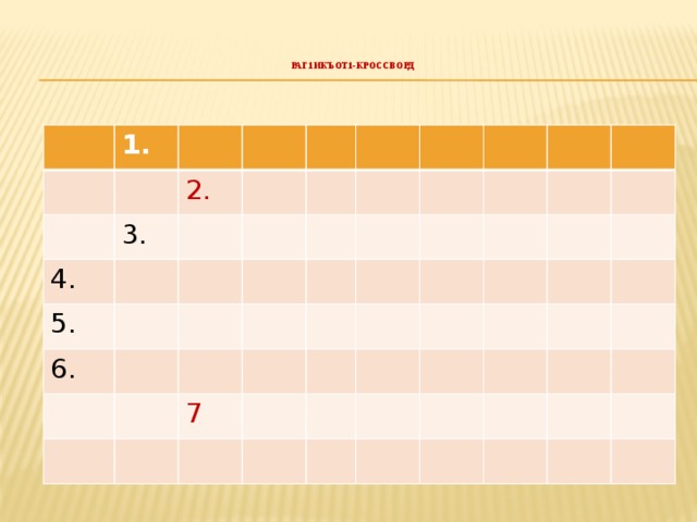   раг1икъот1-Кроссворд     1. 2. 3. 4. 5. 6. 7 