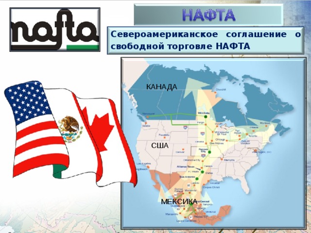 Североамериканское соглашение о свободной торговле НАФТА КАНАДА США МЕКСИКА 