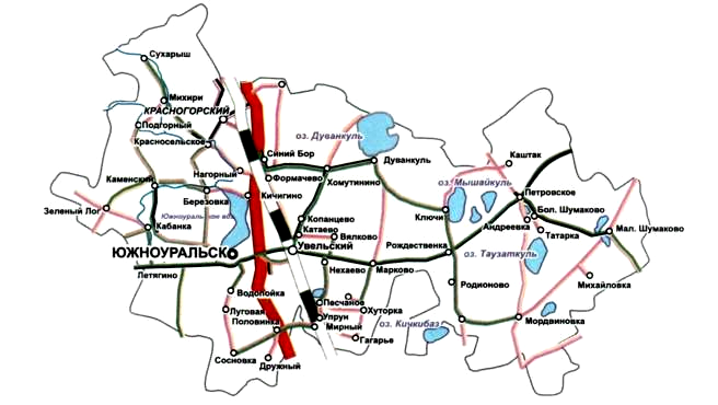 Карта поселок увельский