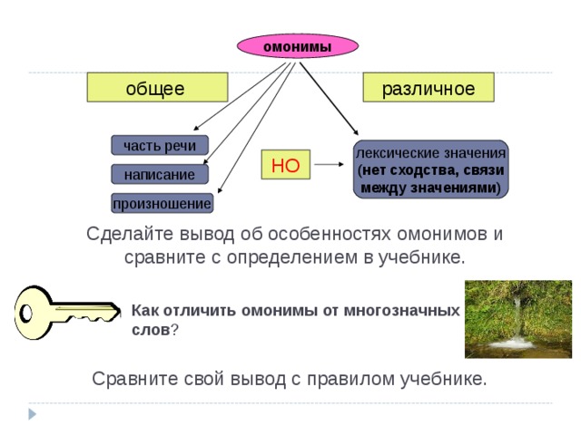 Чем отличаются многозначные слова от омонимов примеры