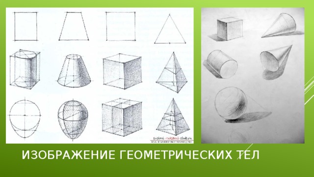 Этапы выполнения рисунка геометрических тел