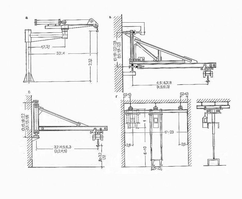 Кран консольный стационарный чертеж - 98 фото