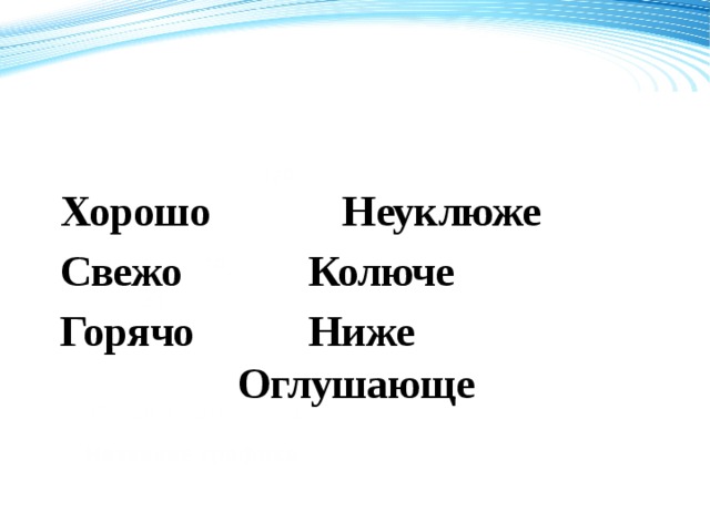 120 Хорошо   Неуклюже Свежо     Колюче Горячо     Ниже      Оглушающе  70 50 2008 2009 2010 2011 Название графика 