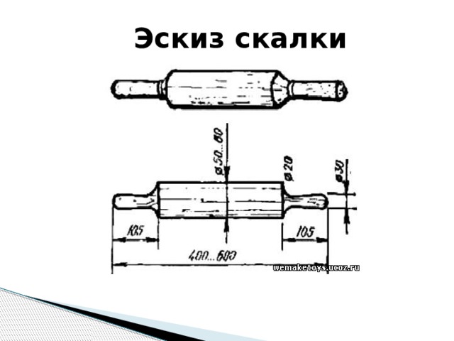 Чертеж толкушки деревянной