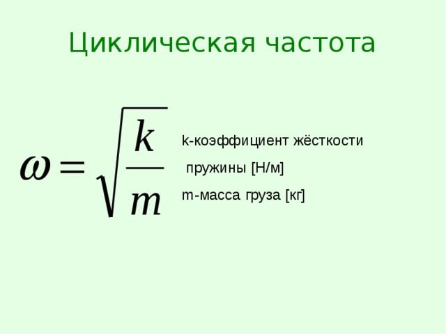 Частота колебаний пружины