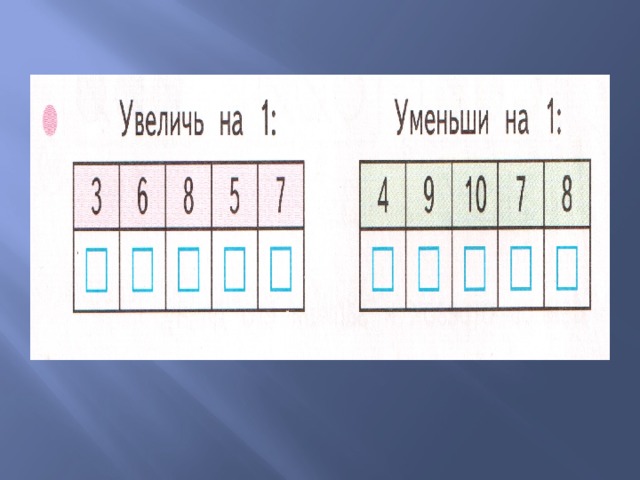 Увеличение на 1. Увеличить и уменьшить Ена. Примеры на увеличение на 1. Увеличить на уменьшить на. Увеличить на 1 уменьшить на 1.