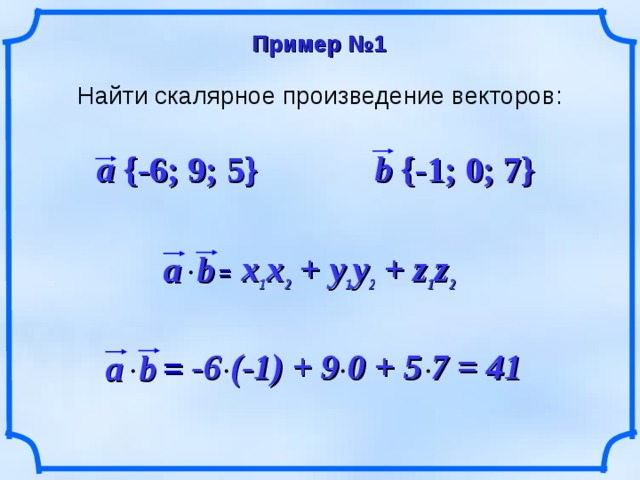 Скалярное произведение векторов, презентация - математика, презентации