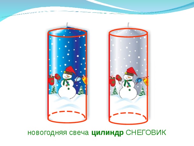 новогодняя свеча цилиндр СНЕГОВИК  