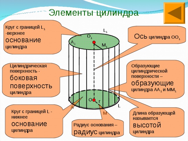 Верхнее основание цилиндра