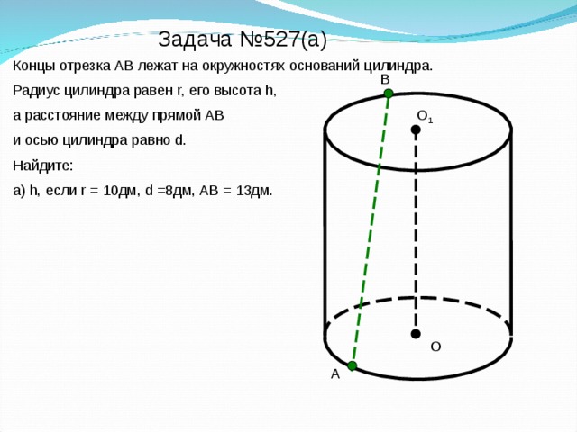 Радиус цилиндра равен 10 сечение
