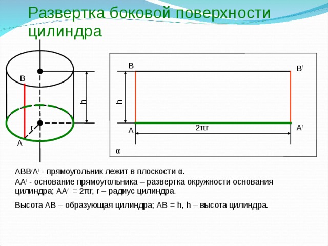 Найдите площадь развертки. Развёртка боковой поверхности ц. Развертка боковой поверхности цилиндра. Развёртка боковой поверхности цилиндра 3п 10см. Цилиндр основание высота боковая поверхность образующая развертка.