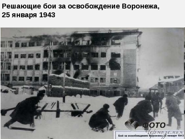 Решающие бои за освобождение Воронежа,  25 января 1943