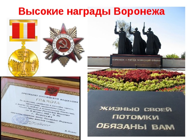 Высокие награды Воронежа