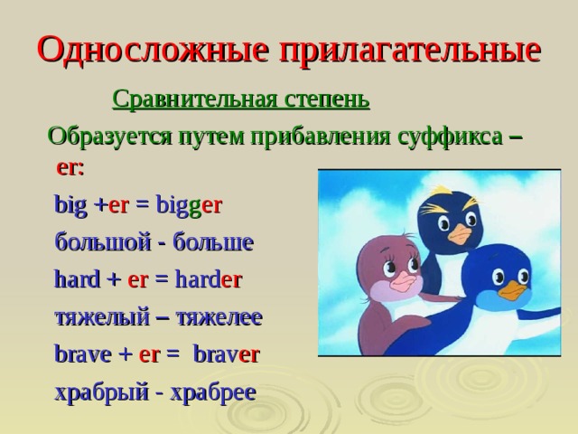 Степени сравнения прилагательных в английском языке 4 класс презентация