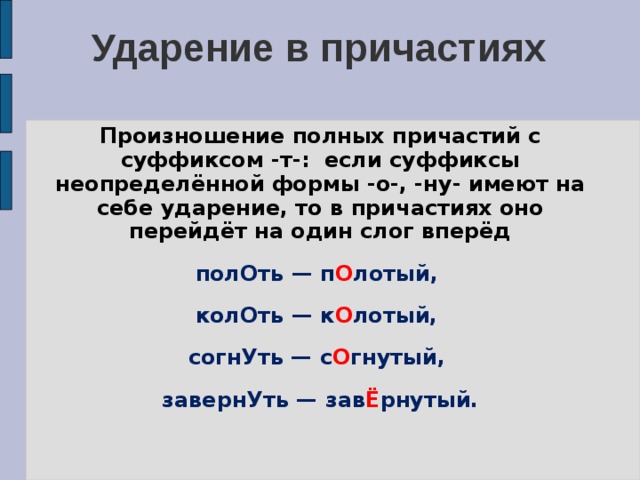 Нормы ударения в причастиях деепричастиях и наречиях 7 класс родной язык презентация