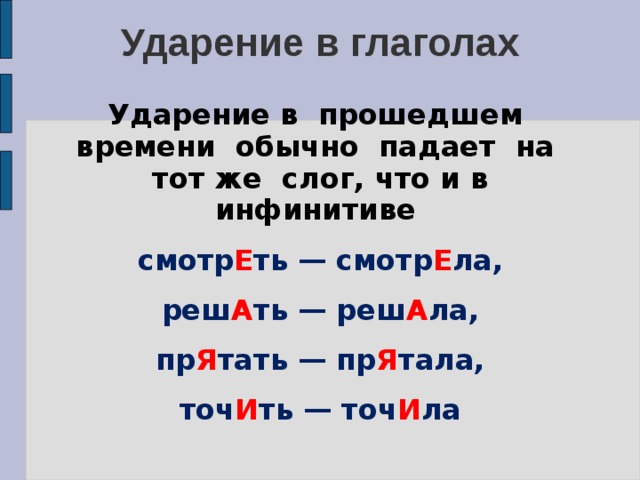 Ударения прошедшего времени