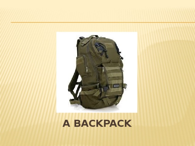 A backpack 