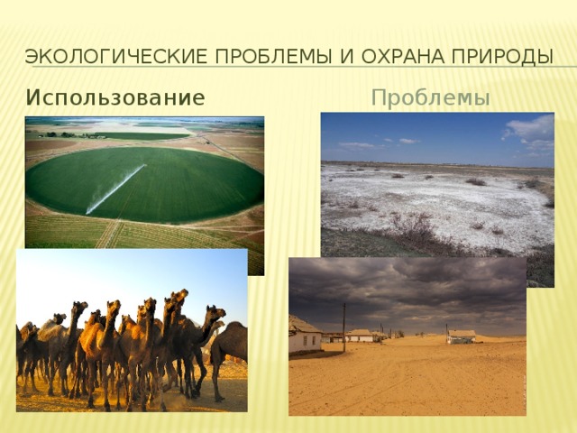 Экологические проблемы и охрана природы Использование пустынь Проблемы 