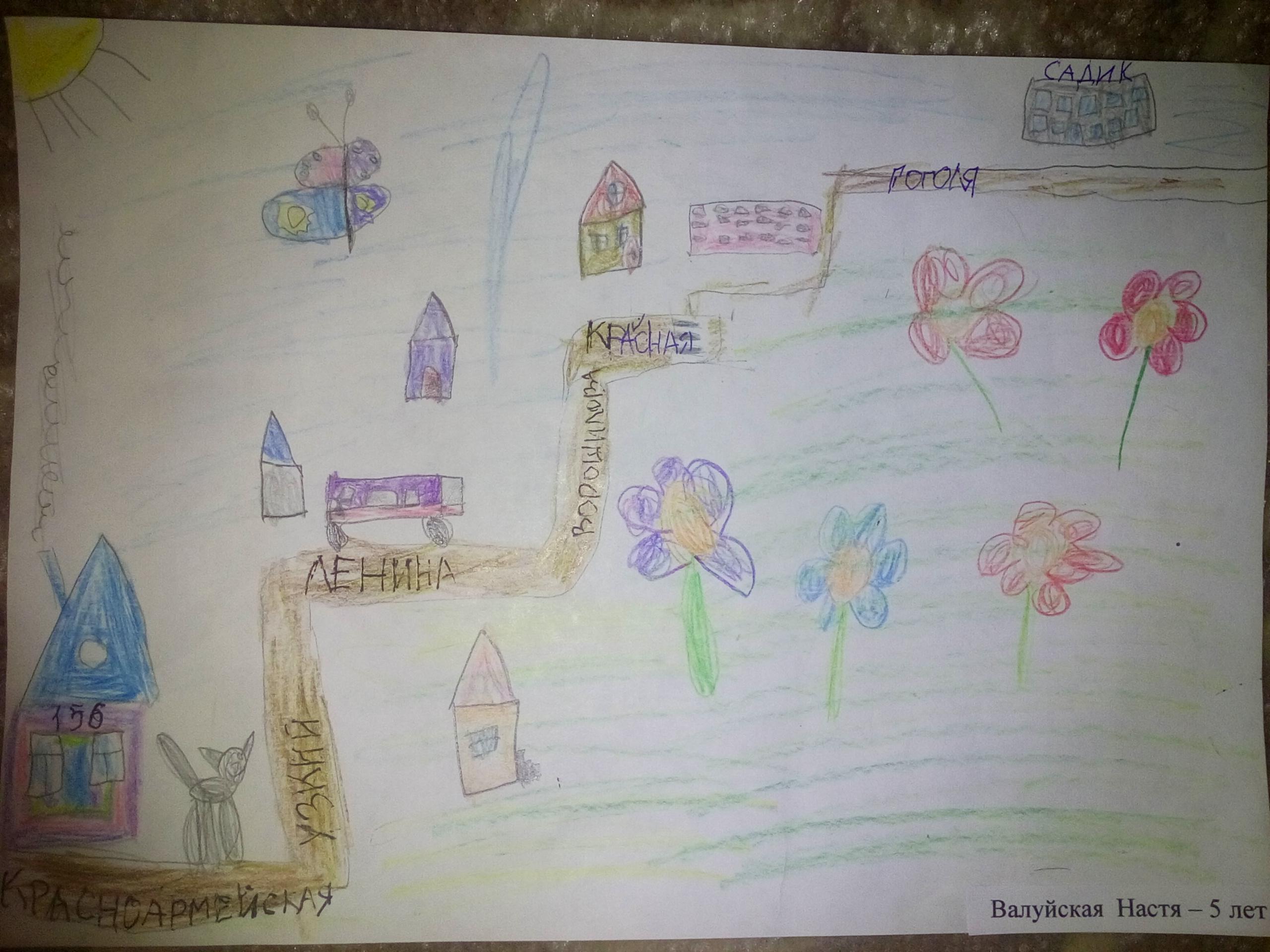 Рисование маршрут от дома до детского сада