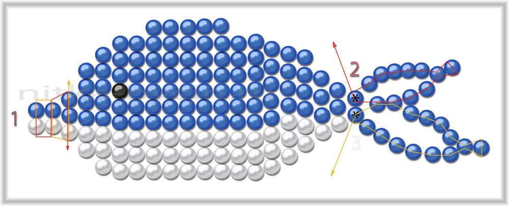 Схема из бисера дельфинчик